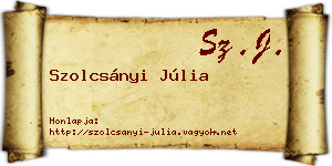 Szolcsányi Júlia névjegykártya