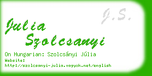 julia szolcsanyi business card