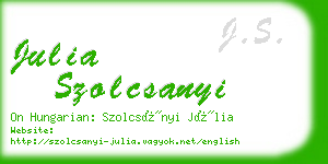 julia szolcsanyi business card